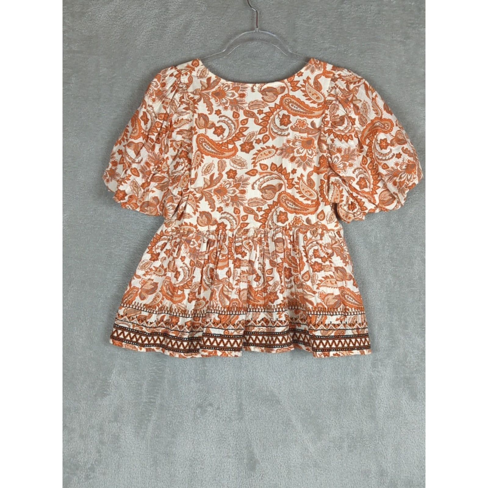 Anthropologie Anthropologie Blouse womens Multicolor Floral Puff Sleeve Boho Crochet? (Note: "Crochet" not in title) Size M / US 6-8 / IT 42-44 - 7 Thumbnail