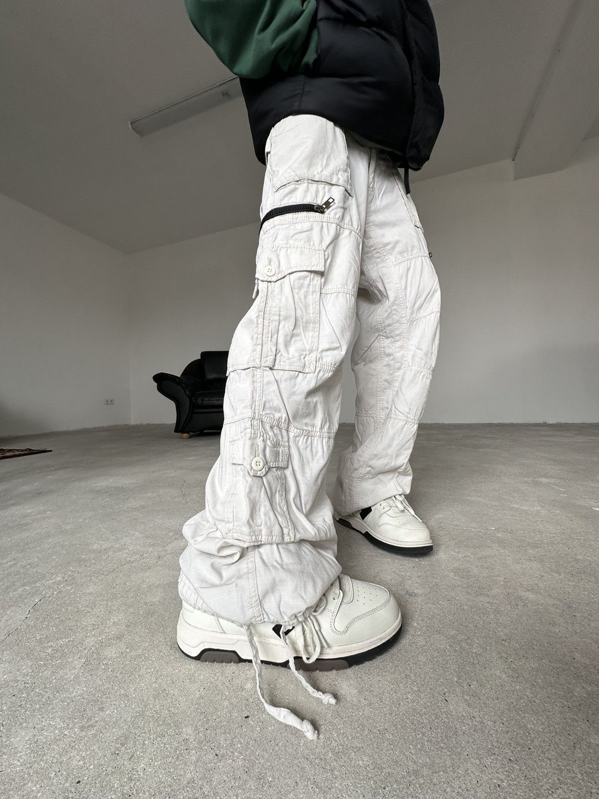 Japanese Brand × Vintage Vintage Fishbone Cargo Pants Size US 32 / EU 48 - 2 Thumbnail