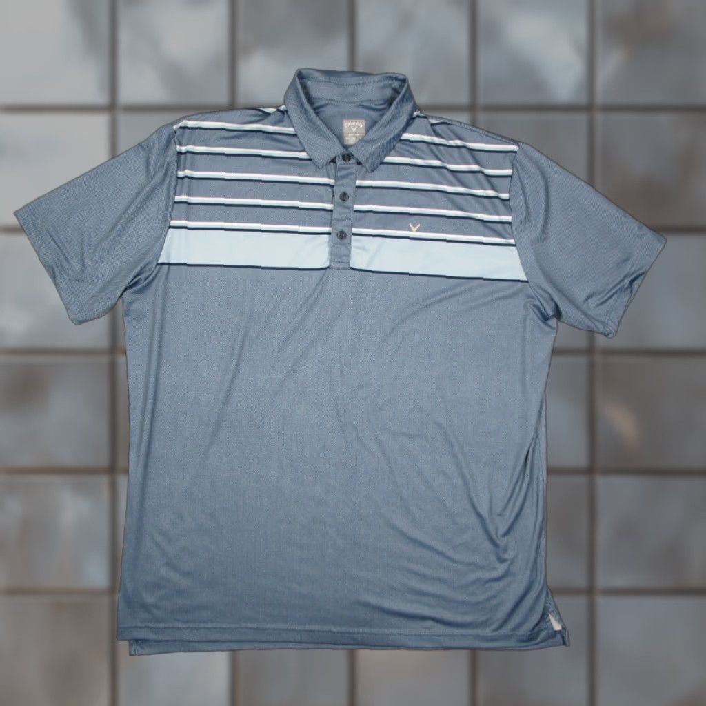 Callaway Callaway Polo Shirt Mens 2XL Blue Opti Dri Short Sleeve Golf Performance Polo Shirt Size US XXL / EU 58 / 5 - 1 Thumbnail