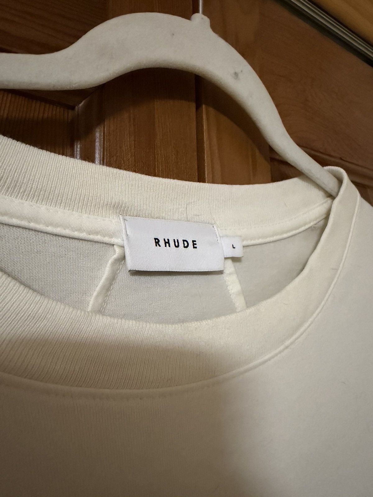 Rhude Rhude Track Logo Tee ‘Vintage White’ Size US L / EU 52-54 / 3 - 2 Thumbnail