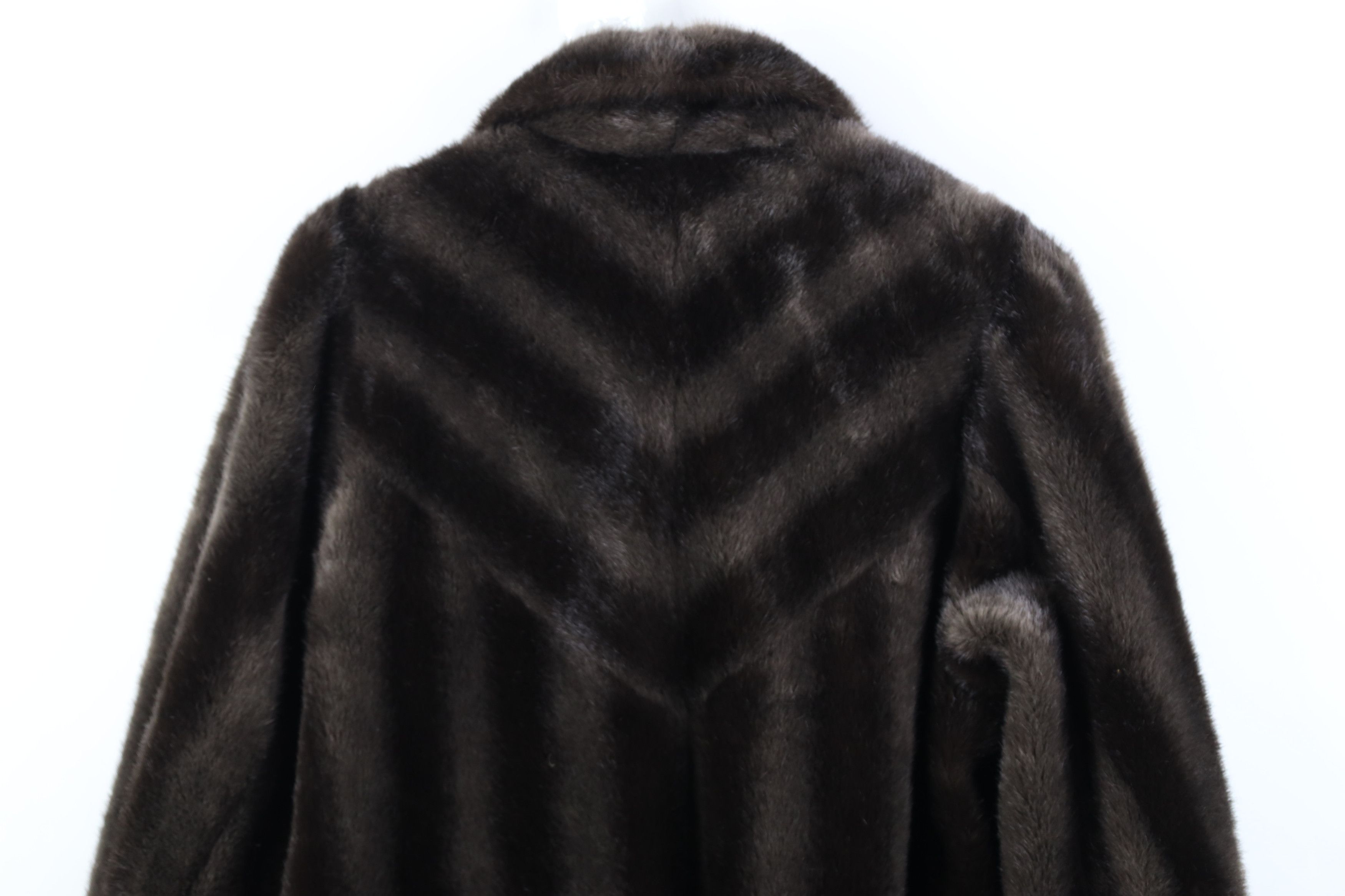 Vintage 90s Streetwear Faux Fur Babydoll Jacket Coat Brown