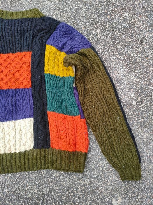Handmade DL Japan Art Patchwork handmade cable knitwear #S2803T Size US M / EU 48-50 / 2 - 3 Thumbnail