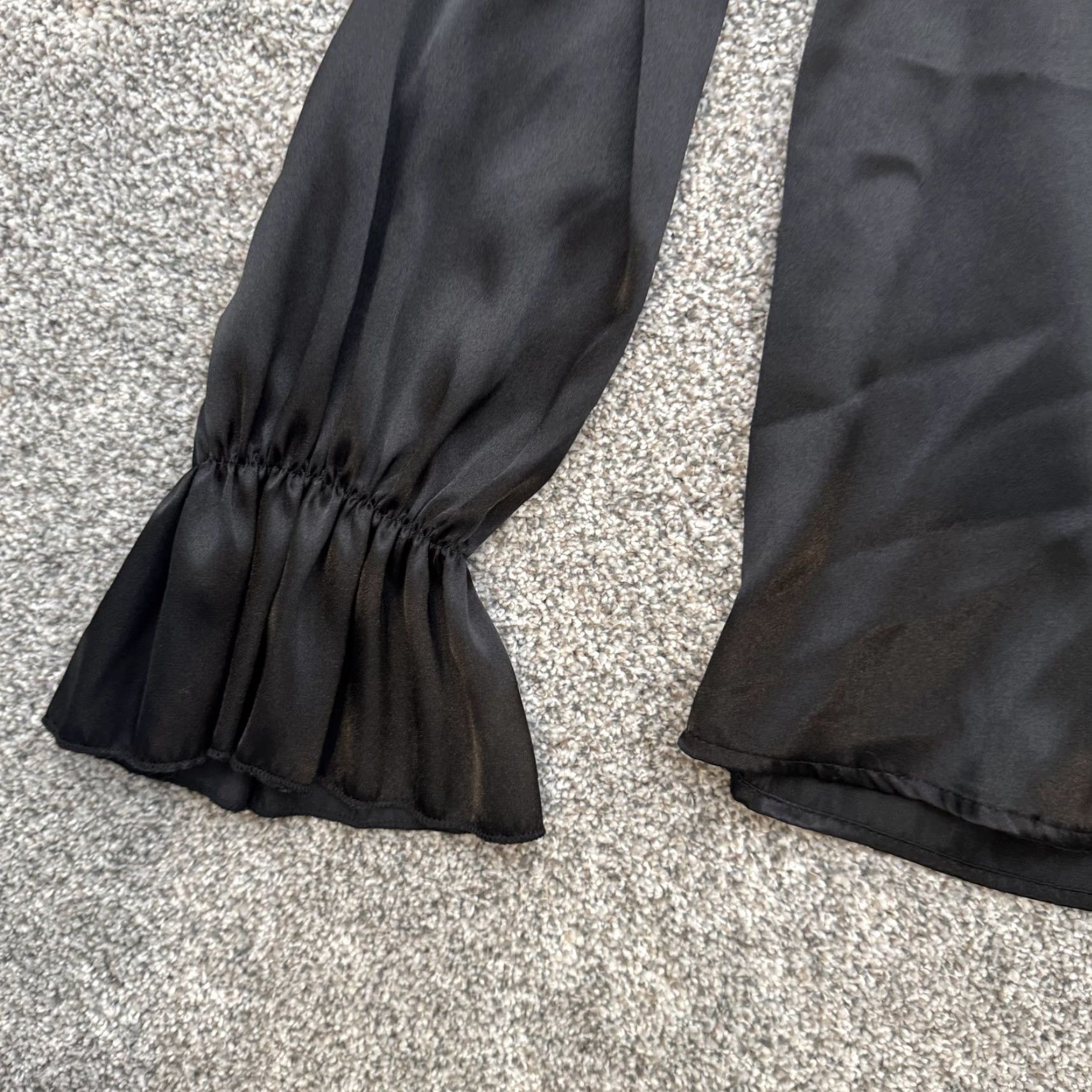 Vintage Satin Blouse XL Retro Y2K Romantic Goth Mod Wife Eveningwear Coquette Glam Chic Size XL / US 12-14 / IT 48-50 - 3 Thumbnail