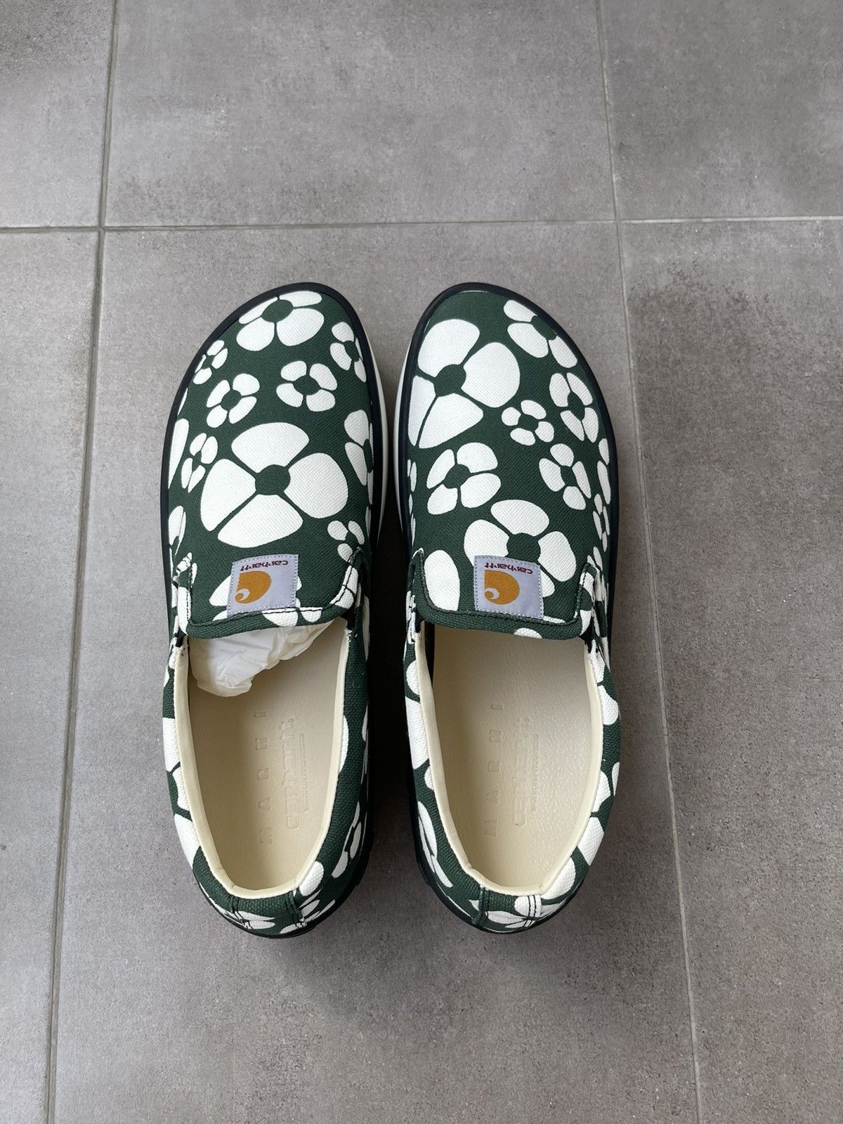 Carhartt Wip × Marni !DS! SS22 Marni X Carhartt Floral Print Green Slip Ons Size US 12 / EU 45 - 10 Thumbnail