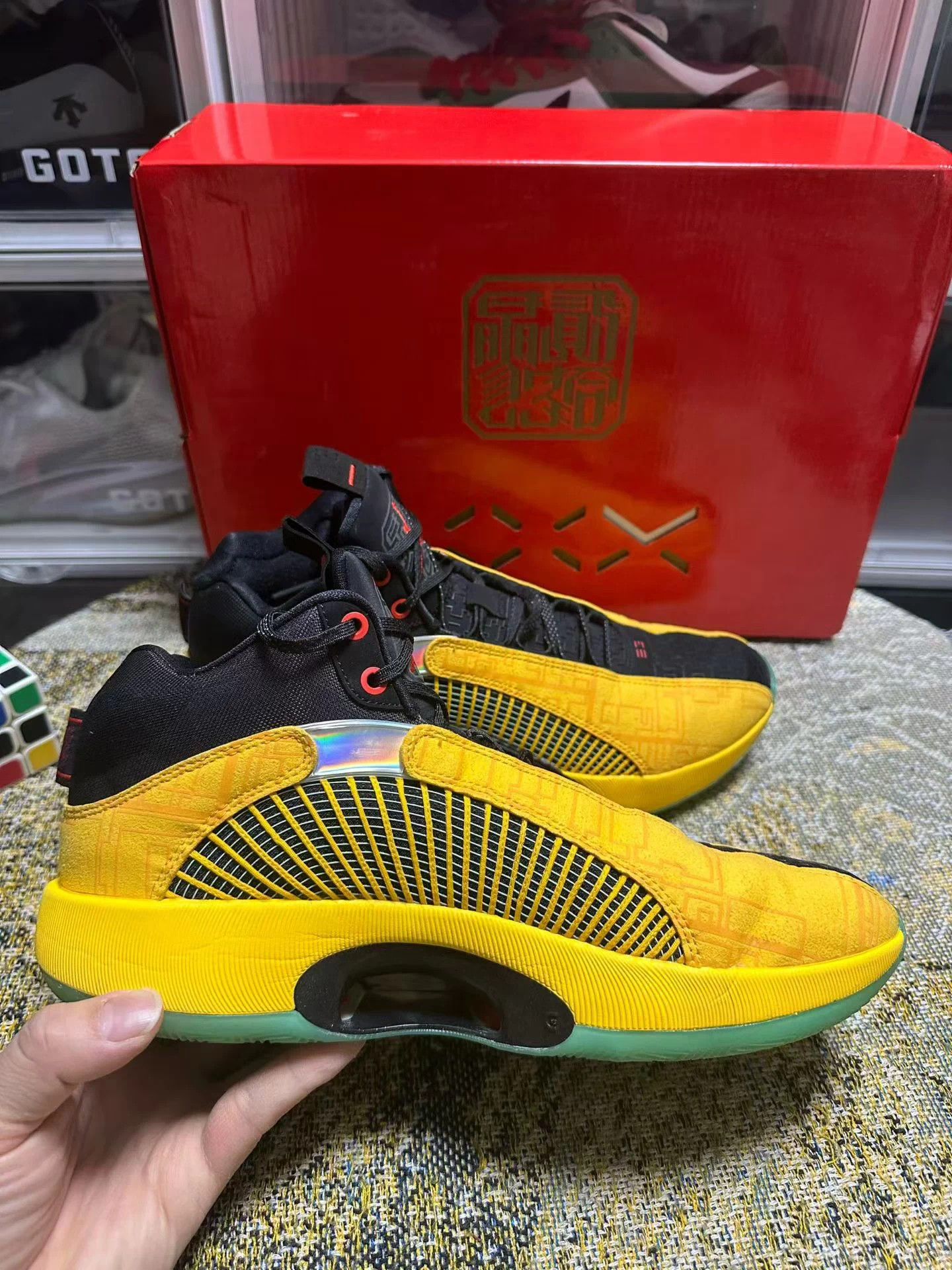 Nike Air Jordan 35 FC PF Dynasties black yellow unisex mid Size US 9 / EU 42 - 4 Thumbnail