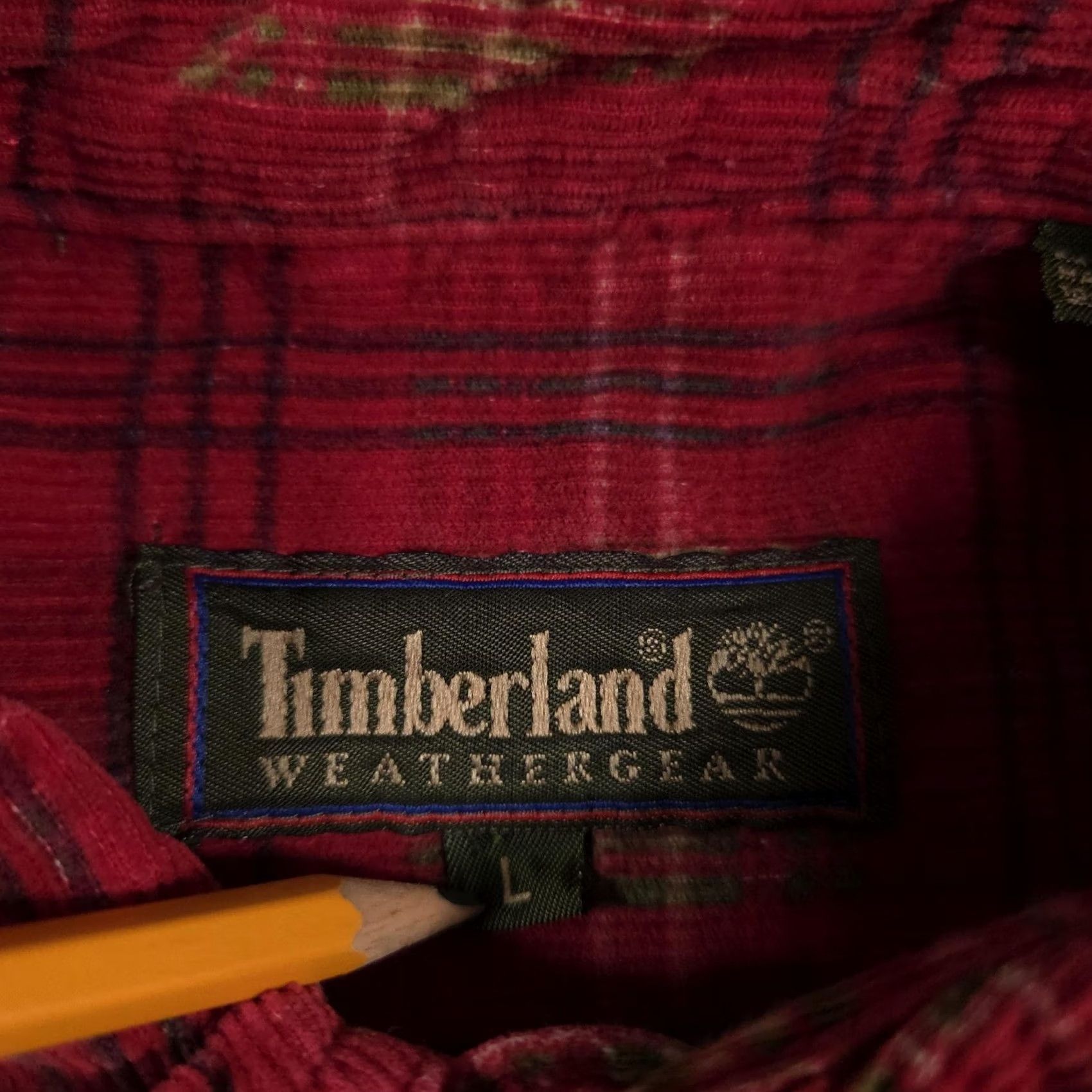 Timberland VINTAGE Timberland Shirt Mens Large Red Plaid Corduroy Button-Down 90s Weathergear Moderate Wear Mens Size US L / EU 52-54 / 3 - 6 Thumbnail