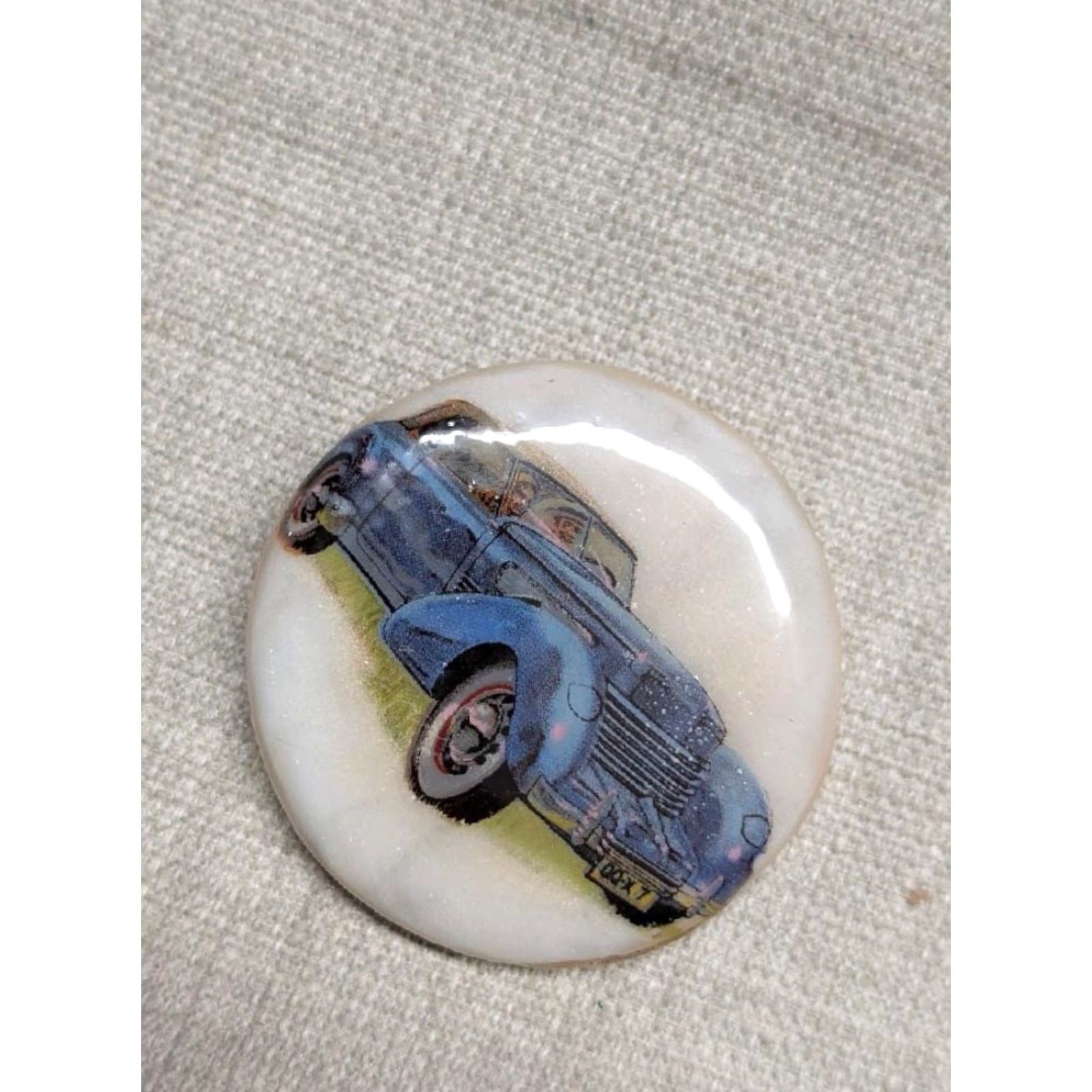 Vintage VINTAGE Buckle SHACK USA Belt Buckle Men Marble 2.5" x 2.5" Sportscar 1930s 1940s ROADSTER Pattern: Marble Size ONE SIZE - 3 Thumbnail