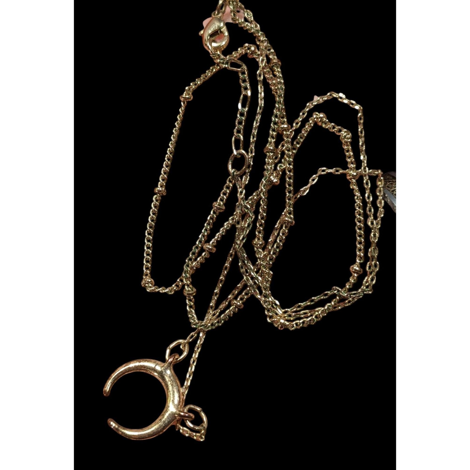 Other Minimalist Witchy Crescent Moon Gold Tone Layered Necklace Size ONE SIZE - 5 Thumbnail