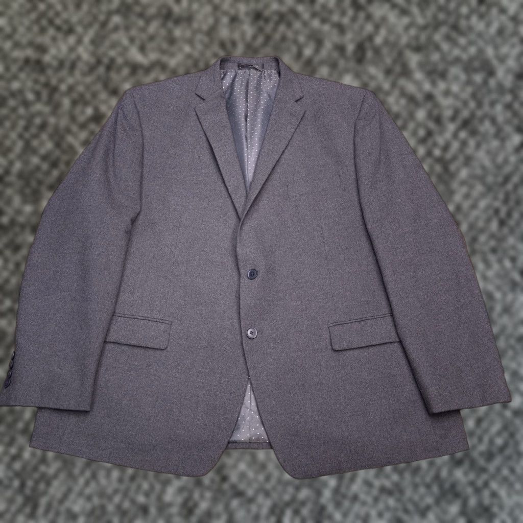 Vintage Michael Strahan Suit Jacket Blazer Single-Breasted 50R Gray Wool Blend Stretch Formal Men 50 Gray Wool Blend Stretch Blazer Size 50R - 1 Thumbnail
