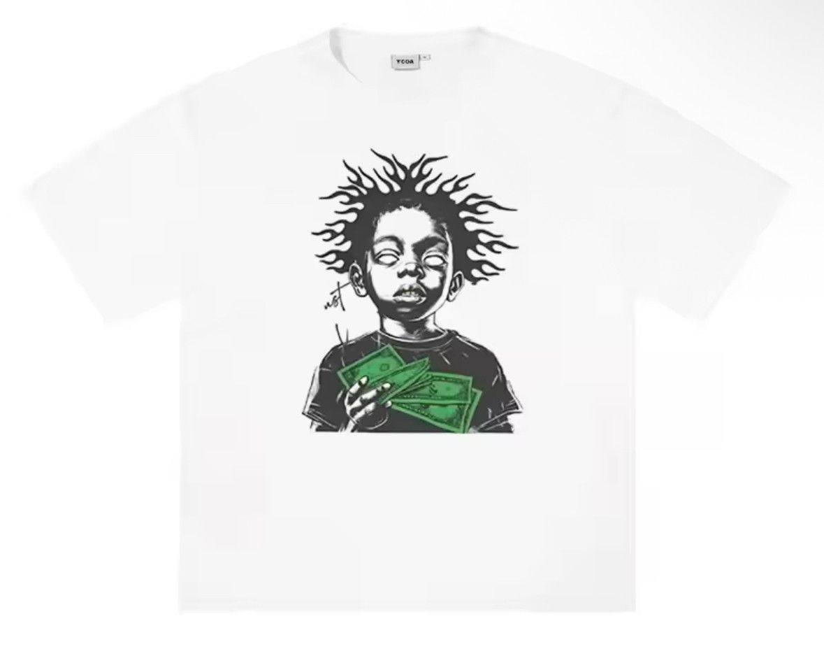 Japanese Brand Streetwear Y2K Vintage Crave Money Print Washed T-Shirt Punk Size US S / EU 44-46 / 1 - 1 Thumbnail