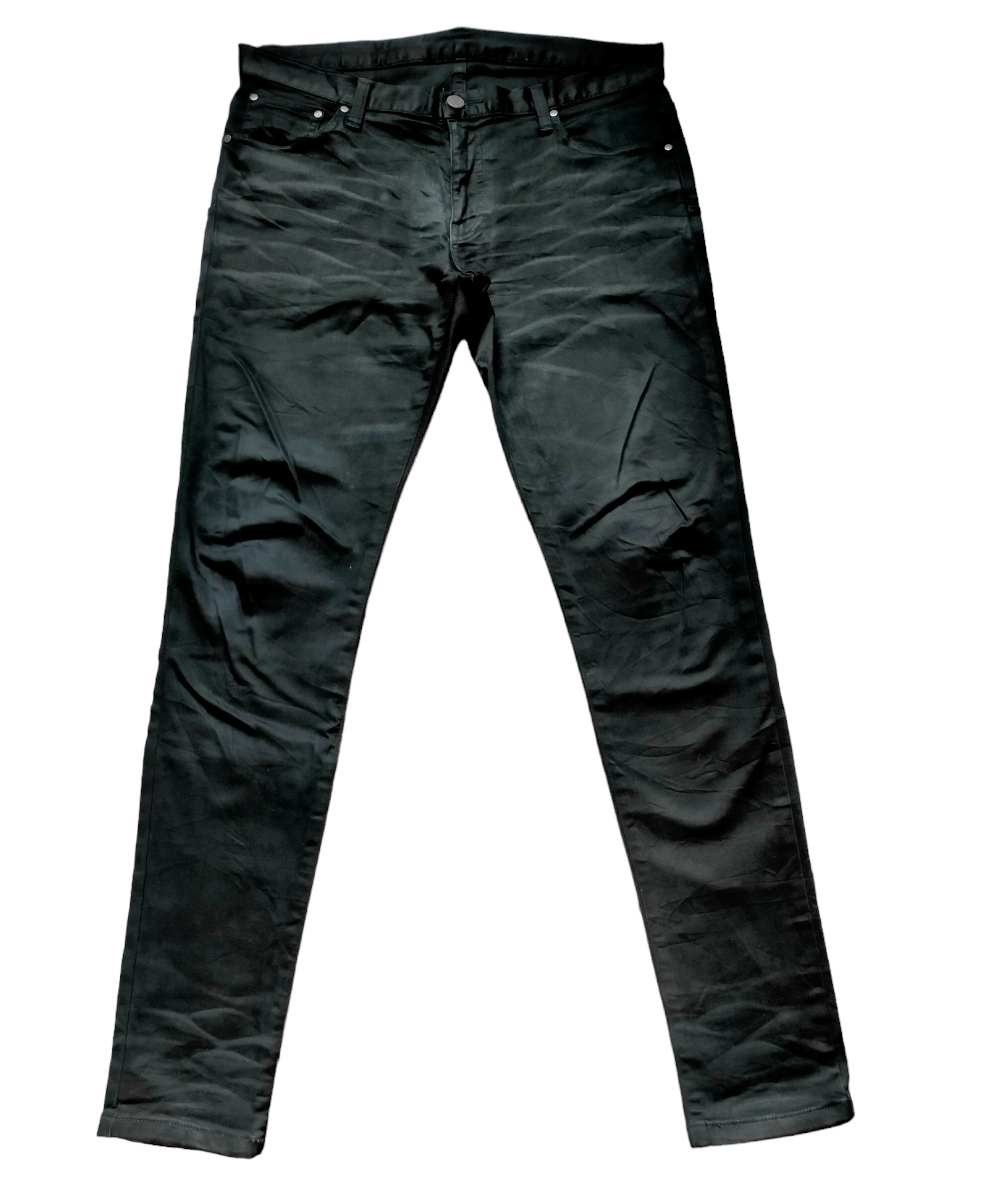 Tornado Mart Tornado Mart Whiskers Waxed Skinny Black Jeans Size US 34 / EU 50 - 2 Thumbnail