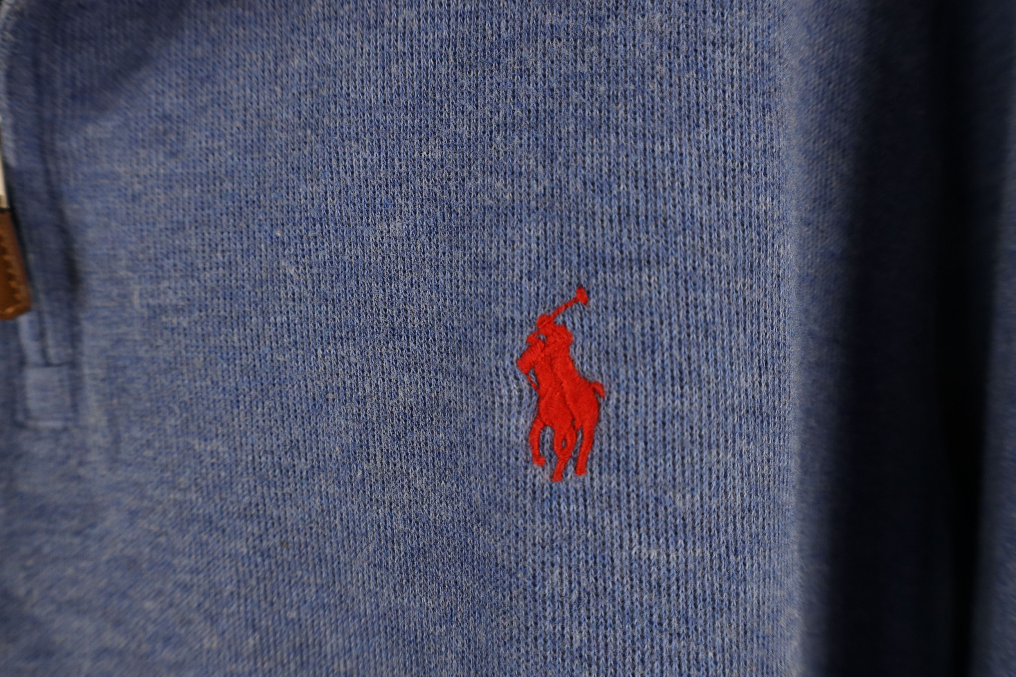 Ralph Lauren × Vintage Vintage Ralph Lauren Rib Ribbed Knit Half Zip Sweater Blue Size US L / EU 52-54 / 3 - 4 Thumbnail