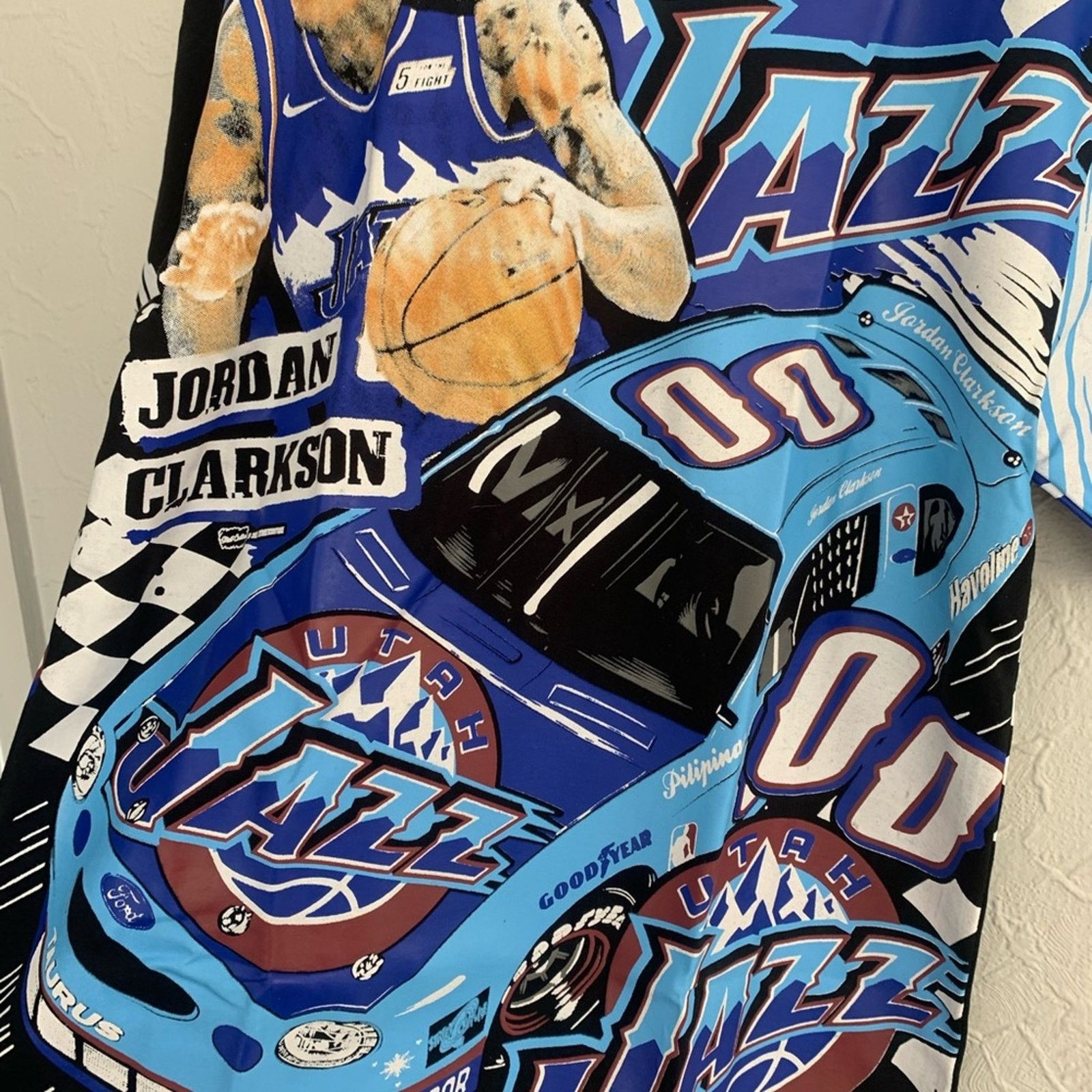 NBA ALL OVER PRINT JORDAN CLARKSON AOP JAZZ SIZE XL SOFT RARE Size US XL / EU 56 / 4 - 8 Thumbnail