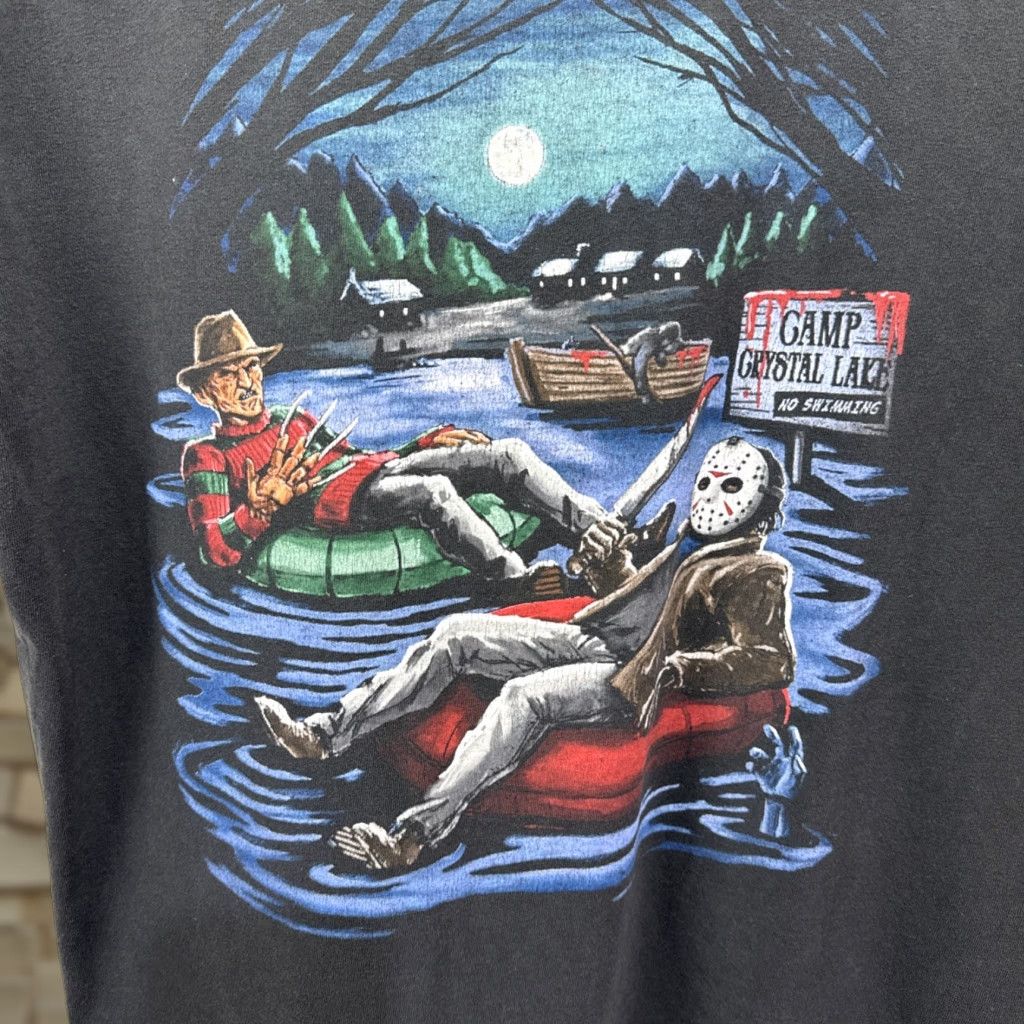 Vintage NIGHTMARE ON ELM STREET Freddy Jason T-Shirt 2XL Black Horror Slasher Mens Size US XXL / EU 58 / 5 - 1 Thumbnail