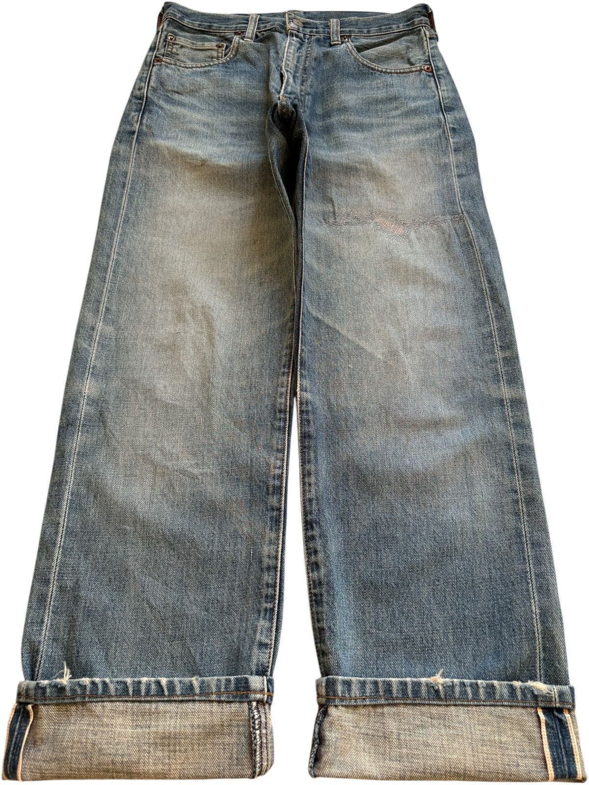 Levi's Vintage 80s Levis 502XX Big E Selvedge Mud Wash Loose Jeans Size US 29 - 1 Thumbnail