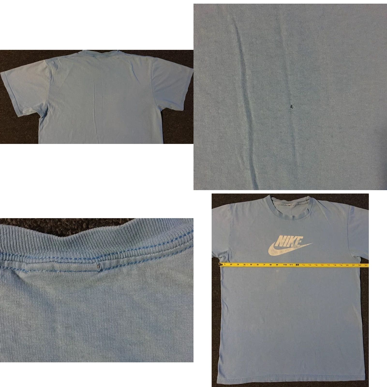 Nike VINTAGE Nike Shirt L Blue Swoosh Grunge 90s Y2K Surf Skate Hip Hop Rock 80s Mens Size US L / EU 52-54 / 3 - 9 Thumbnail