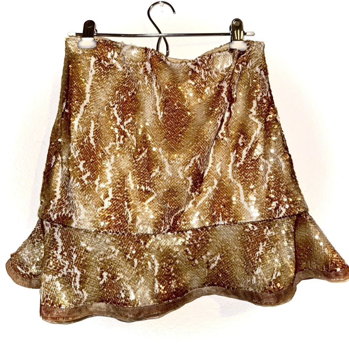 Designer × Vintage Womens Y2K No Tag Gold Sequin Party Skirt Size M/L Vintage Size 27" / US 4 / IT 40 - 1 Thumbnail
