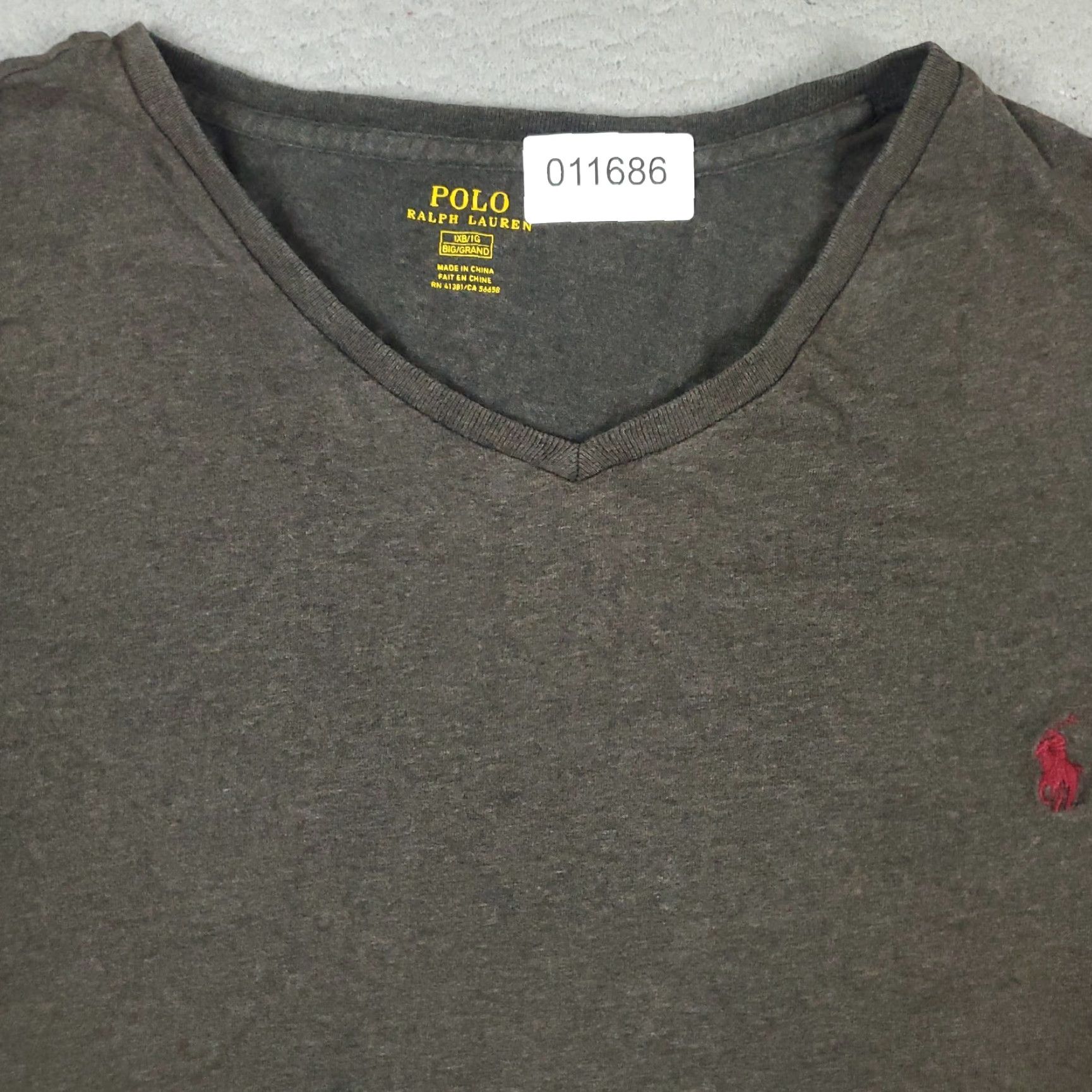 Polo Ralph Lauren Polo Ralph Lauren T-Shirt Polo Ralph Lauren Gray Red Pony V Neck Short Sleeve Mens Big & Tall 1X Big 1XB Gray Polo Ralph Lauren T-Shirt Size US XL / EU 56 / 4 - 2 Thumbnail
