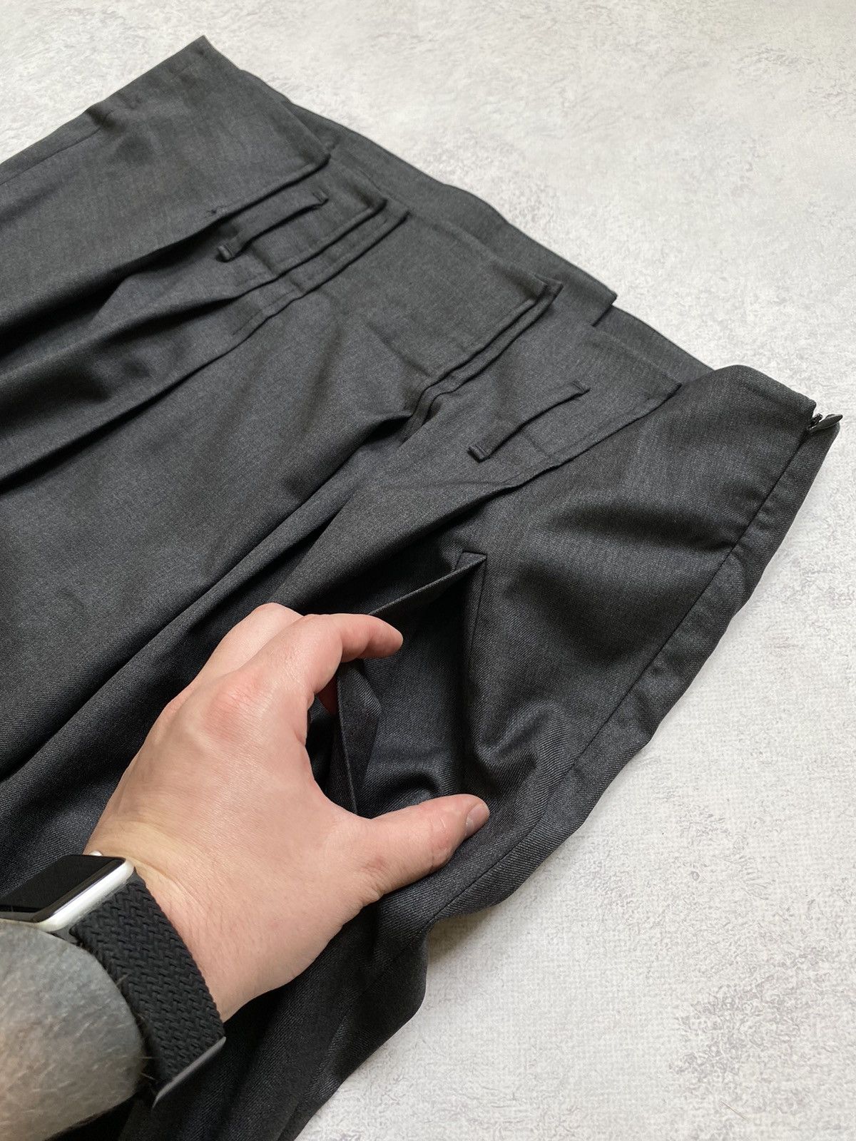 Brunello Cucinelli Gunex By Brunello Cucinelli Grey Wool Midi Skirt Size 48 Size 34" / US 12 / IT 48 - 5 Thumbnail