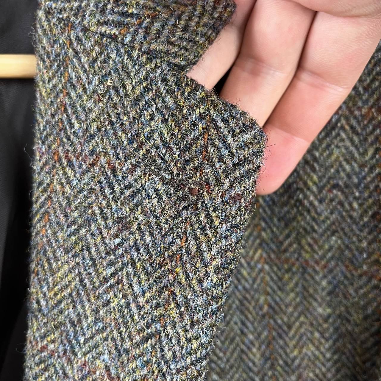Harris Tweed Harris Tweed Herringbone Brown Wool Coat Blazer Jacket Size 42R - 7 Thumbnail
