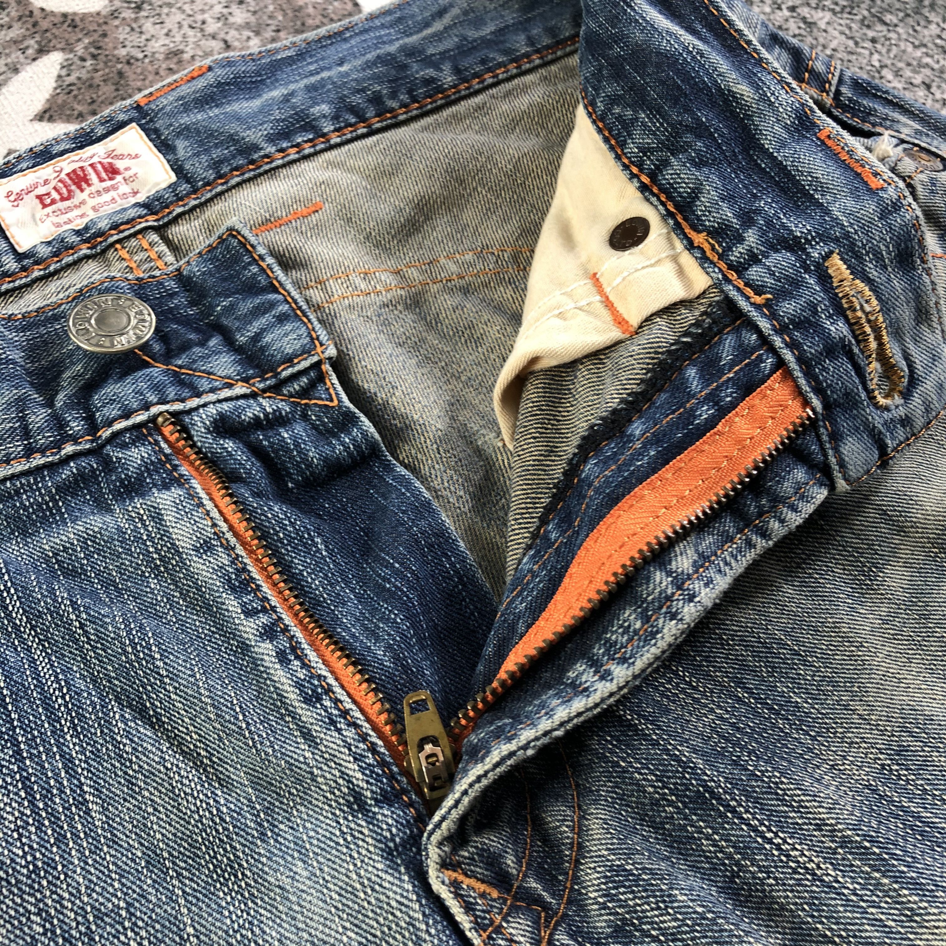 Edwin Vintage Edwin XV Jeans Distressed Denim KJ2198 Size US 30 / EU 46 - 8 Thumbnail