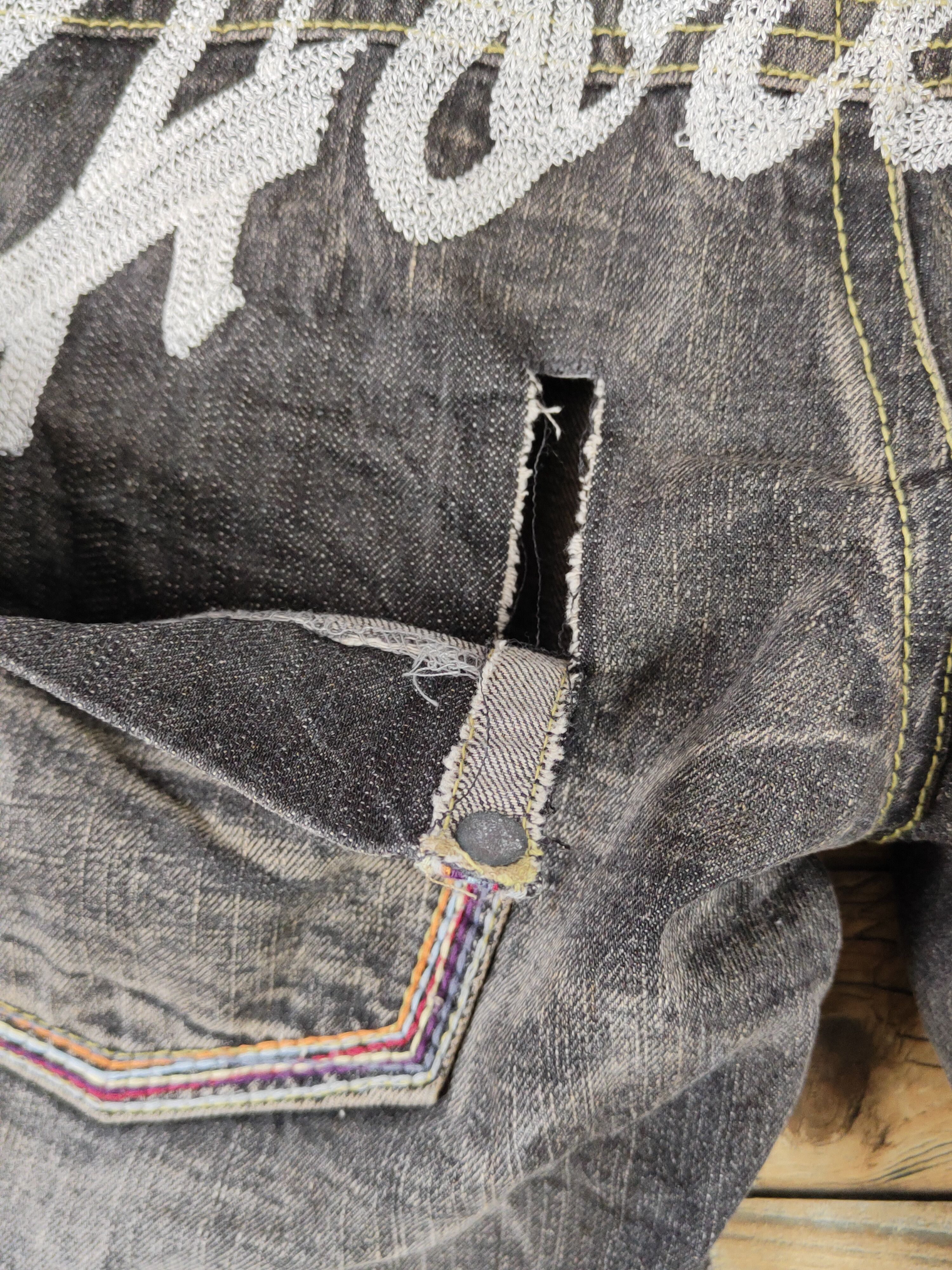 Japanese Brand Original Black Faded Distressed Short Jeans #W1833 Size US 31 - 9 Thumbnail