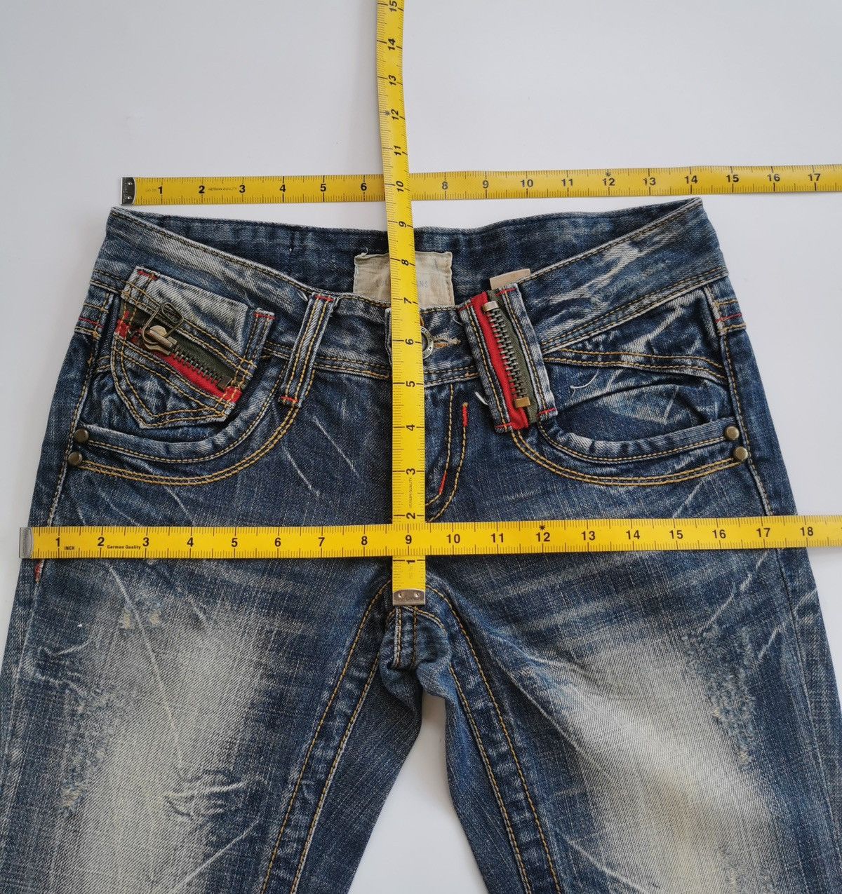 Japanese Brand Bootcut Mudwash Lolita Denim Jeans Size 28" / US 6 / IT 42 - 9 Thumbnail