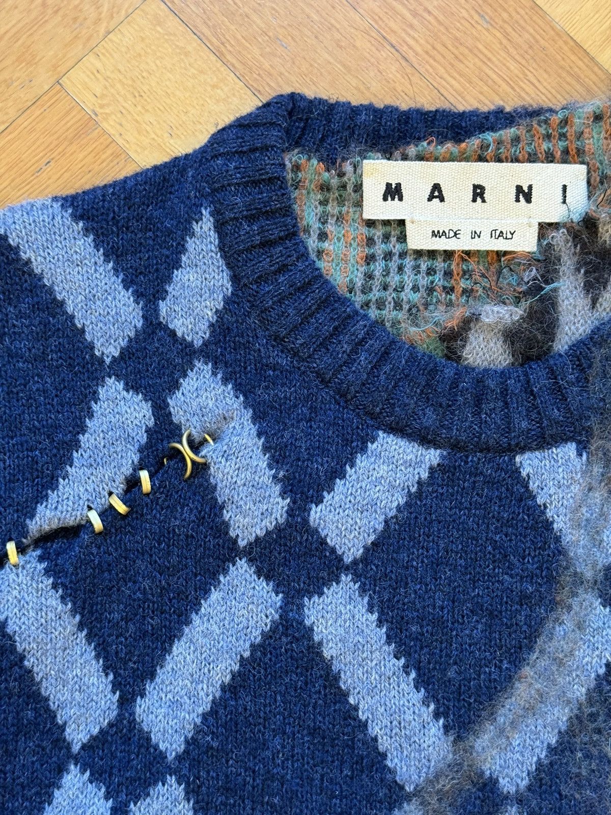 Marni MARNI rombi leopard and rings mixed sweater FW19 Size US M / EU 48-50 / 2 - 4 Thumbnail
