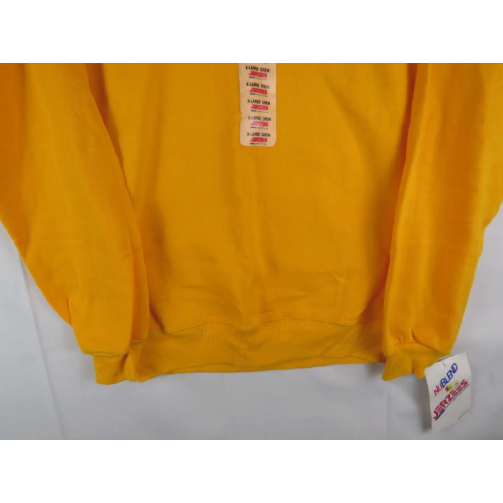 Jerzees VINTAGE JERZEES Sweatshirt 90s USA XL Yellow Crew Neck Pullover NWT Men's Long Sleeve Casualwear nublend Size US XL / EU 56 / 4 - 4 Thumbnail