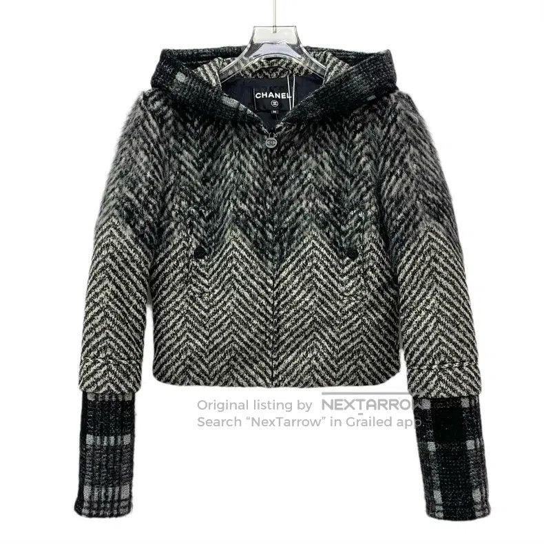 Chanel Chanel Black and gray textured horsehair stitching tweed h Size XS / US 0-2 / IT 36-38 - 1 Thumbnail