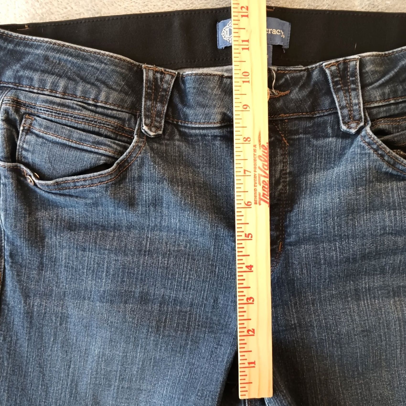 Vintage Democracy Absolution Skinny Jeans Womens Size 14 Blue Dark Wash Stretch 34x28 Jeans Women 5-Pocket Denim Size 36" / US 14 / IT 50 - 4 Thumbnail