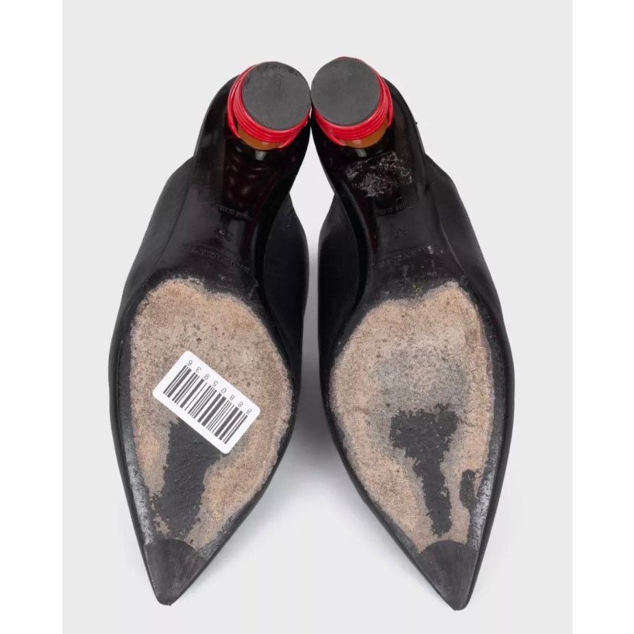 Balenciaga Balenciaga Black Leather Pointed Toe Mules Size 38 Size US 7 / IT 37 - 5 Thumbnail