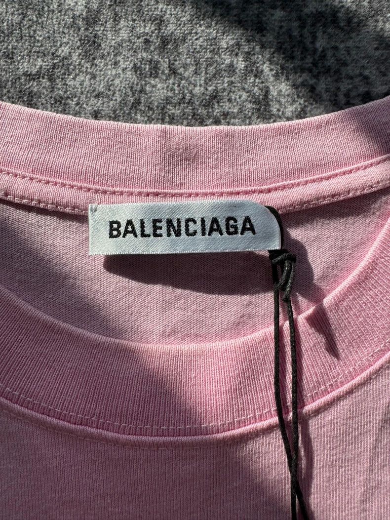 Balenciaga Balenciaga Pink front and back logo short sleeves Size US M / EU 48-50 / 2 - 3 Thumbnail
