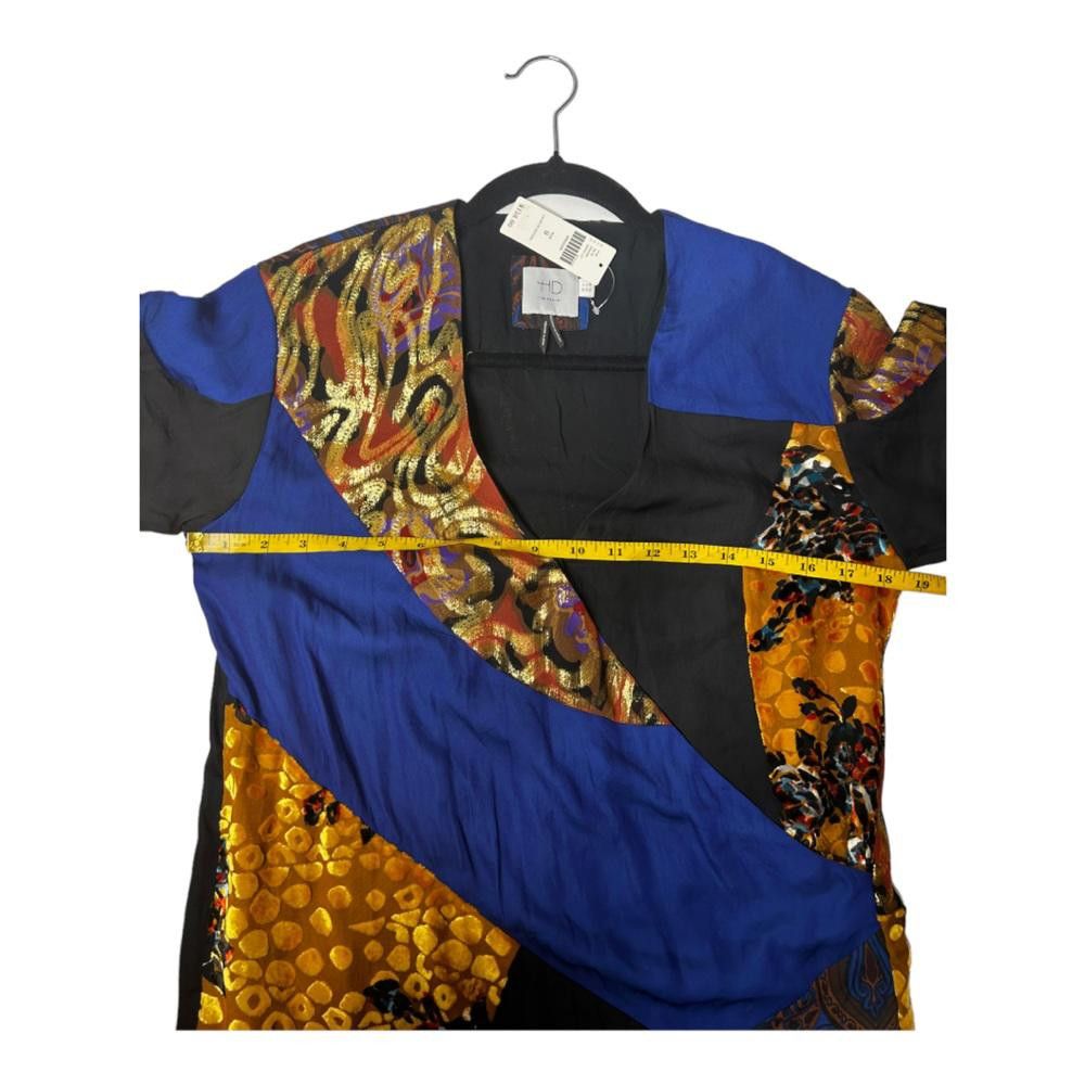 Designer Anthropologie l NWT Camilla Paris Patchwork Silk Dress 0 Size XS / US 0-2 / IT 36-38 - 6 Thumbnail