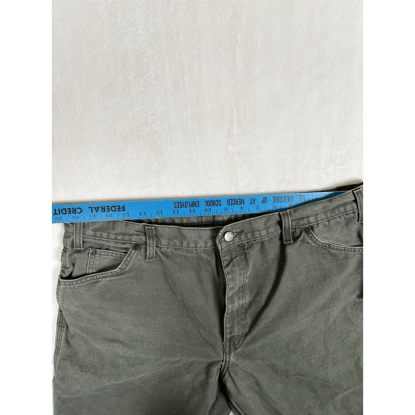 Dickies Vintage Dickies Green Carpenter Canvas Pants Size 38x32 Work Size US 38 / EU 54 - 2 Thumbnail