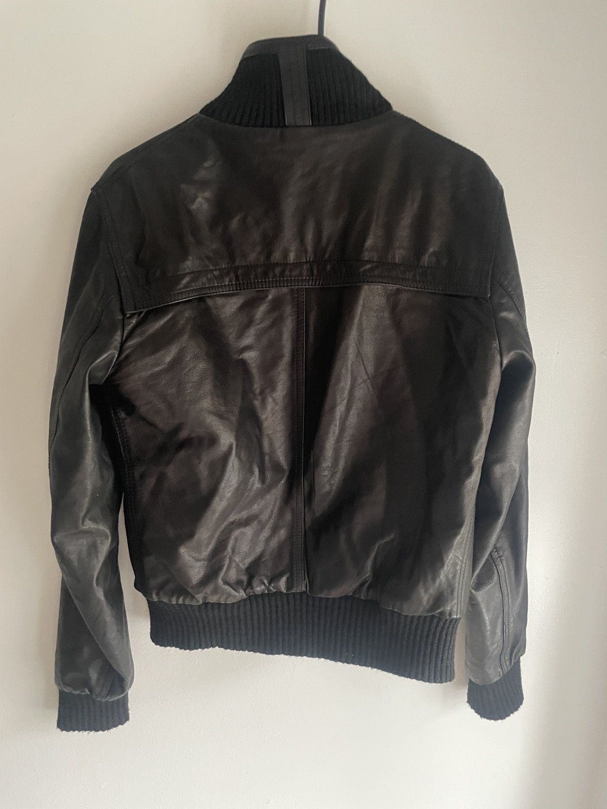 Dacute Ribbed Cropped Leather Jacket Size US M / EU 48-50 / 2 - 8 Thumbnail