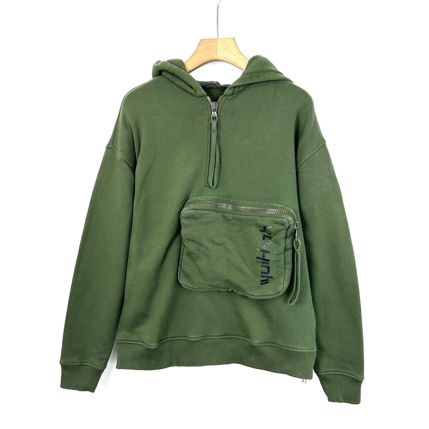Louis Vuitton Louis Vuitton Green Chest Pocket Half-Zip Hoodie Size US L / EU 52-54 / 3 - 1 Thumbnail