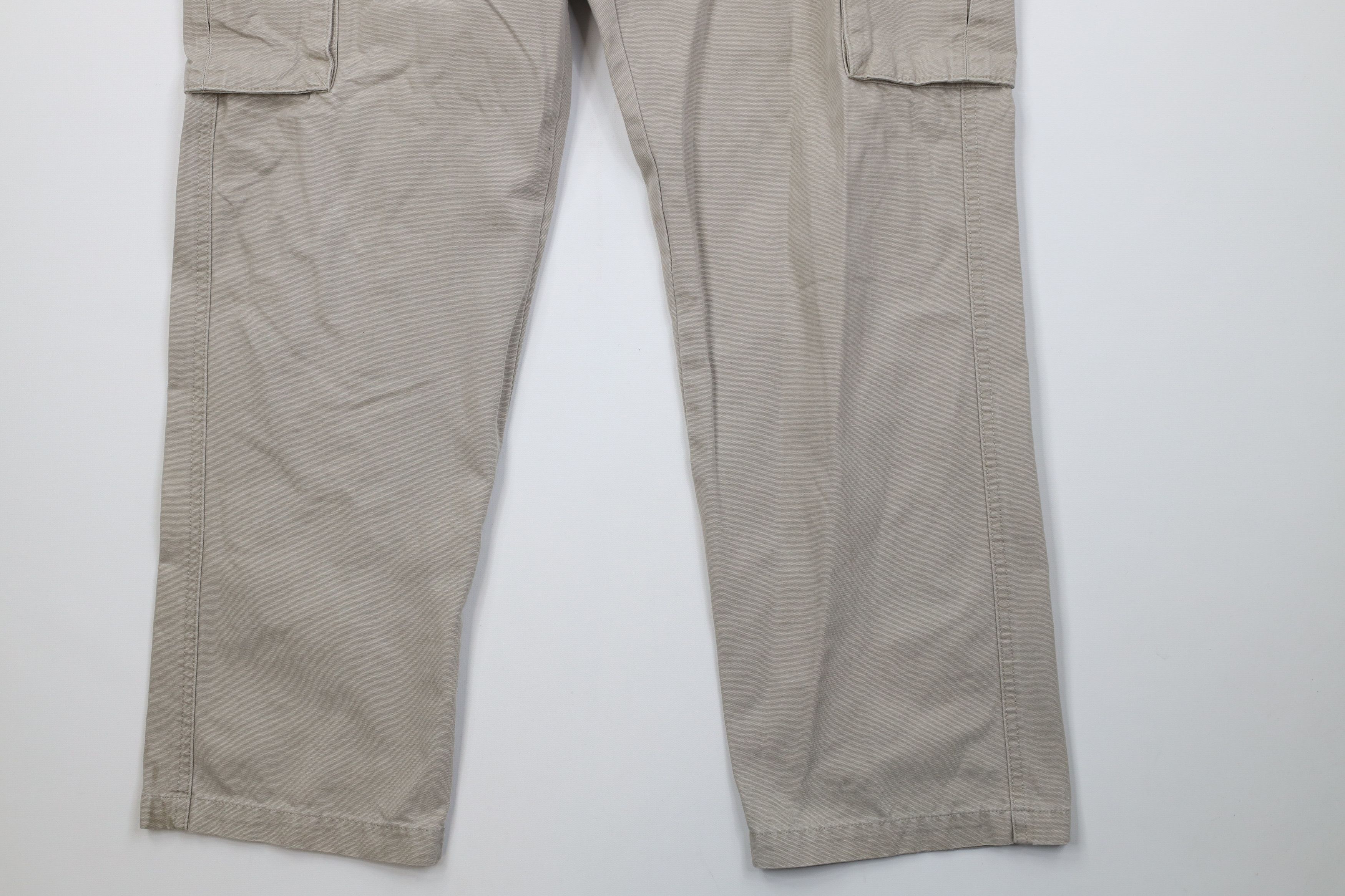 Vintage Vintage 90s Streetwear Wide Leg Cargo Pants Beige Cotton Size US 36 / EU 52 - 4 Thumbnail