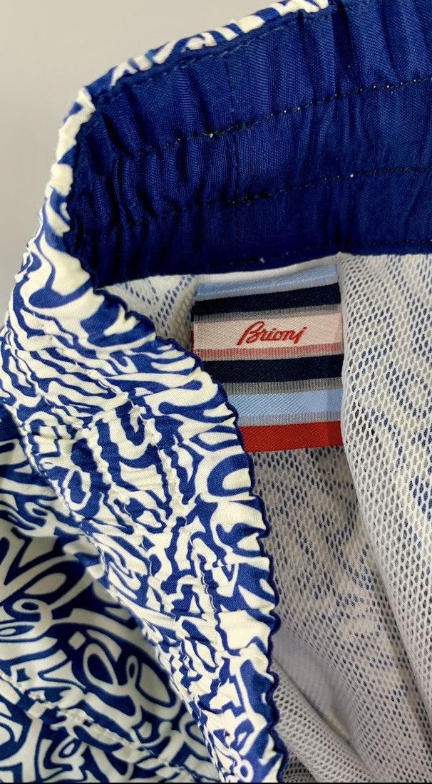 Brioni Brioni 🇮🇹 Blue Logo Script SeaMaster Resort Swim Trunk XL NWT Size US 38 / EU 54 - 14 Thumbnail