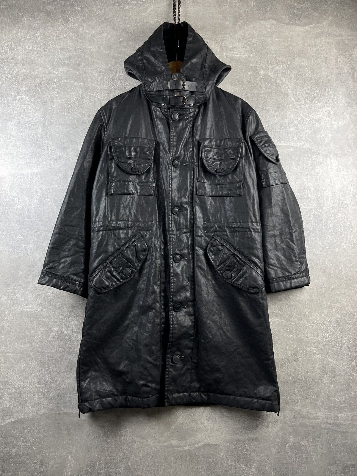 Messagerie Messagerie Black Opium Avant Garde Rubberized Waterprof Coat Size US M / EU 48-50 / 2 - 2 Thumbnail