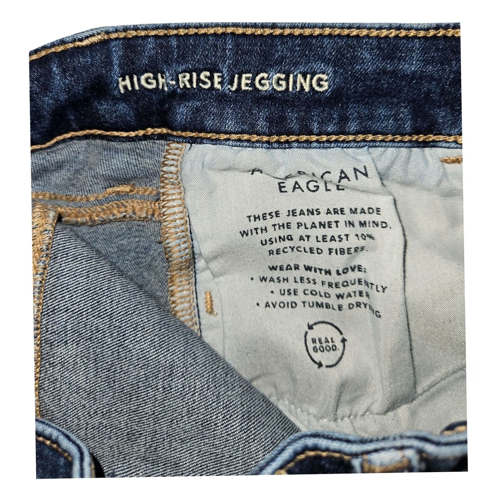 American Eagle Outfitters American Eagle High Rise Denim Juniors Blue Jeggings 2 Size 2 - Next Level Stretch Size 26" / US 2 / IT 38 - 3 Thumbnail