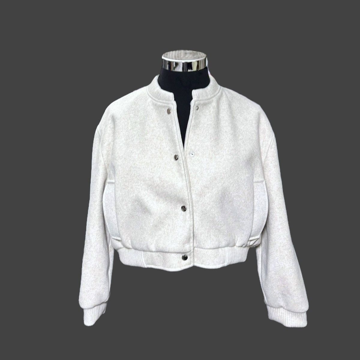 Zara Zara Women’s Soft Cream Beige Short Bomber Jacket sz XL Size XL / US 12-14 / IT 48-50 - 2 Thumbnail