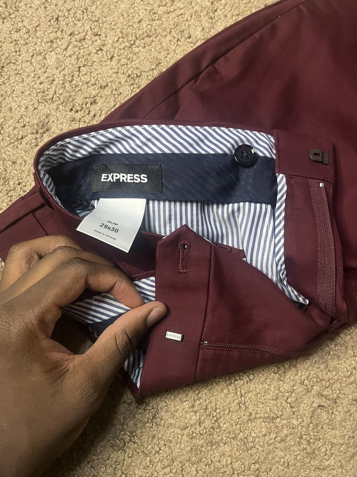 Express Burgunder express slim fit Size US 32 / EU 48 - 6 Thumbnail