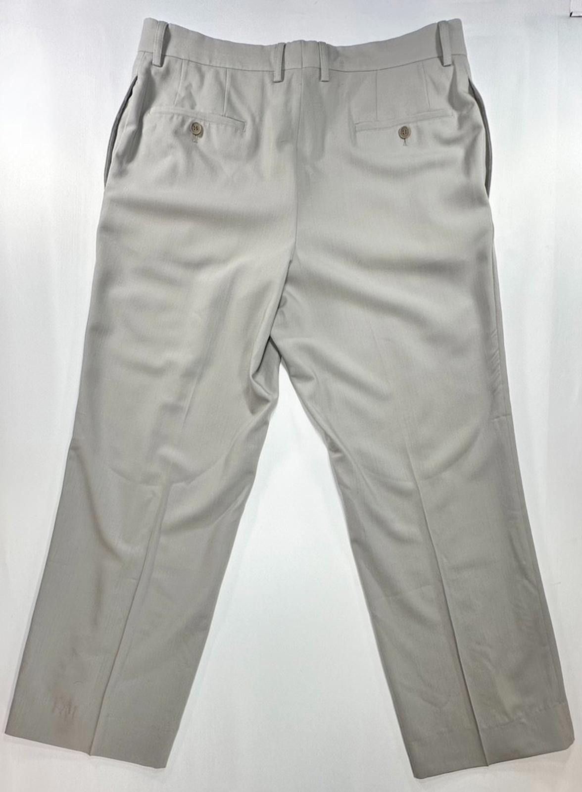 Hugo Boss Hugo Boss Vasarely Flat Virgin Wool Dress Pants Gray 38/30 Size US 38 / EU 54 - 2 Thumbnail