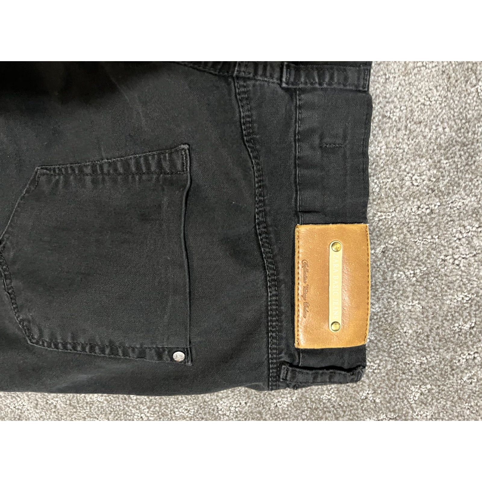 Zara zara basic jeans women's size 6 black skinny casual lightly stretch mid Rise Size 28" / US 6 / IT 42 - 5 Thumbnail