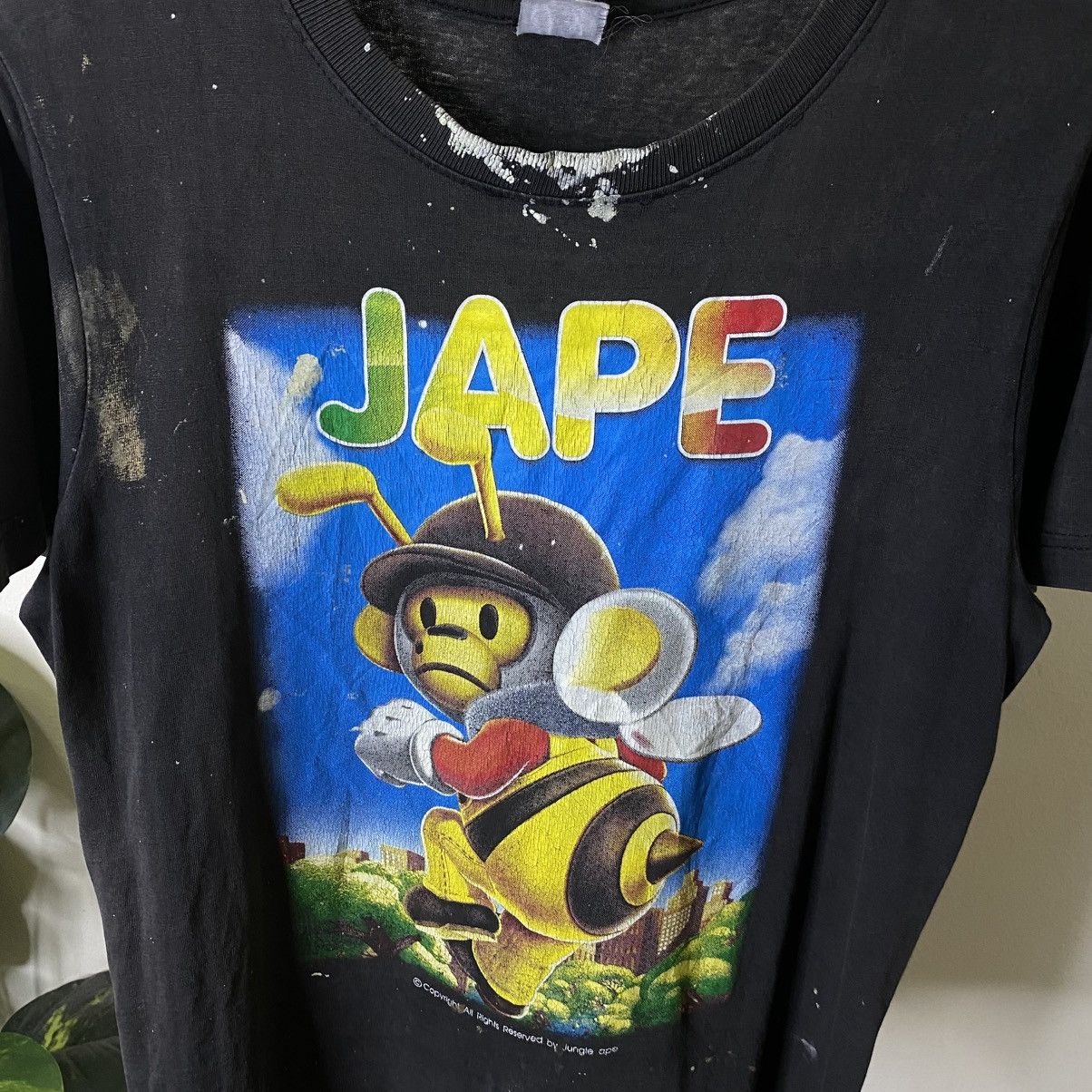 Vintage Y2K Jungle Ape Bathing Ape Parody Paint Splattered T Shirt Size US M / EU 48-50 / 2 - 2 Thumbnail