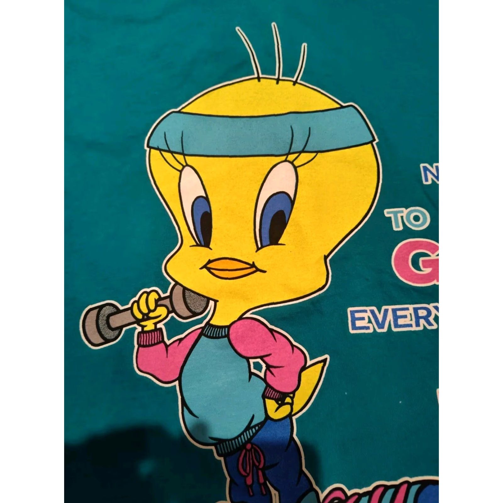 Sunray Sportswear VINTAGE 1990s Tweety Bird T-Shirt Unisex M/L Cotton Blue Graphic Tee Made in USA Size US M / EU 48-50 / 2 - 5 Thumbnail