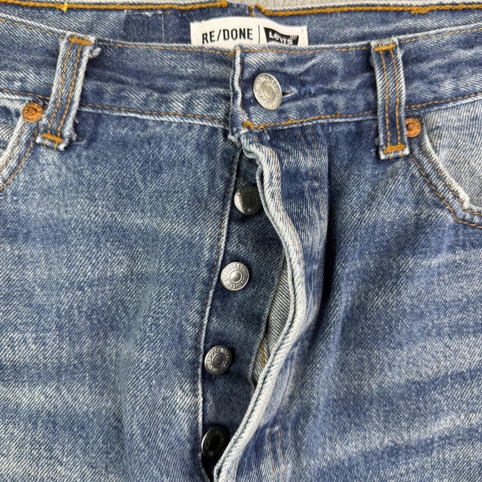 Other RE/DONE Levi's Blue Denim Skirt Raw Hem Sz 25 Button Fly Size 26" / US 2 / IT 38 - 2 Thumbnail