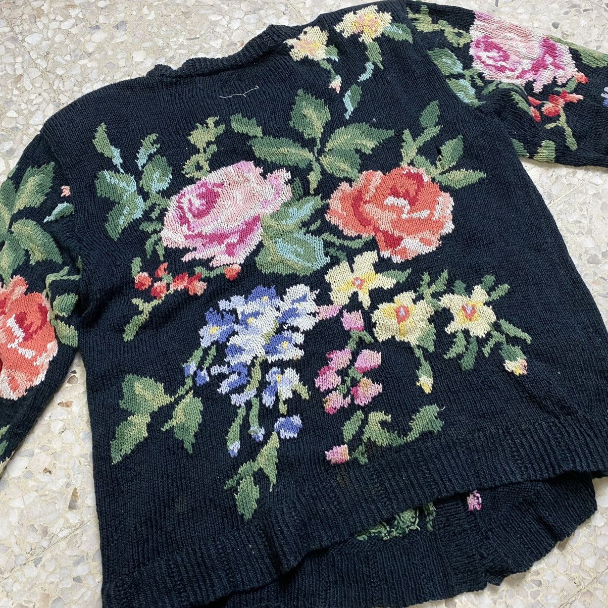 Designer × Japanese Brand Vintage floral knitwear Size L / US 10 / IT 46 - 7 Thumbnail