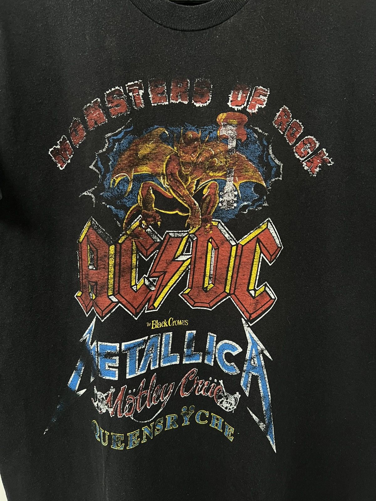 Band Tees × Vintage Vintage 1991s Monsters of Rock Ac Dc Metallica T shirt sz L Size US L / EU 52-54 / 3 - 12 Thumbnail